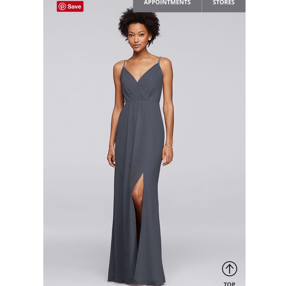 GRAY BRIDESMAIDS WRAP DRESS